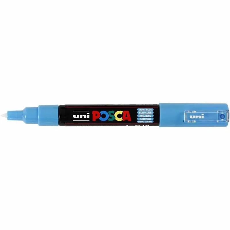 Posca Marker , Nr. PC-1M, Strichstärke 0,7 mm, extrafein, Hellblau, 1 Stk