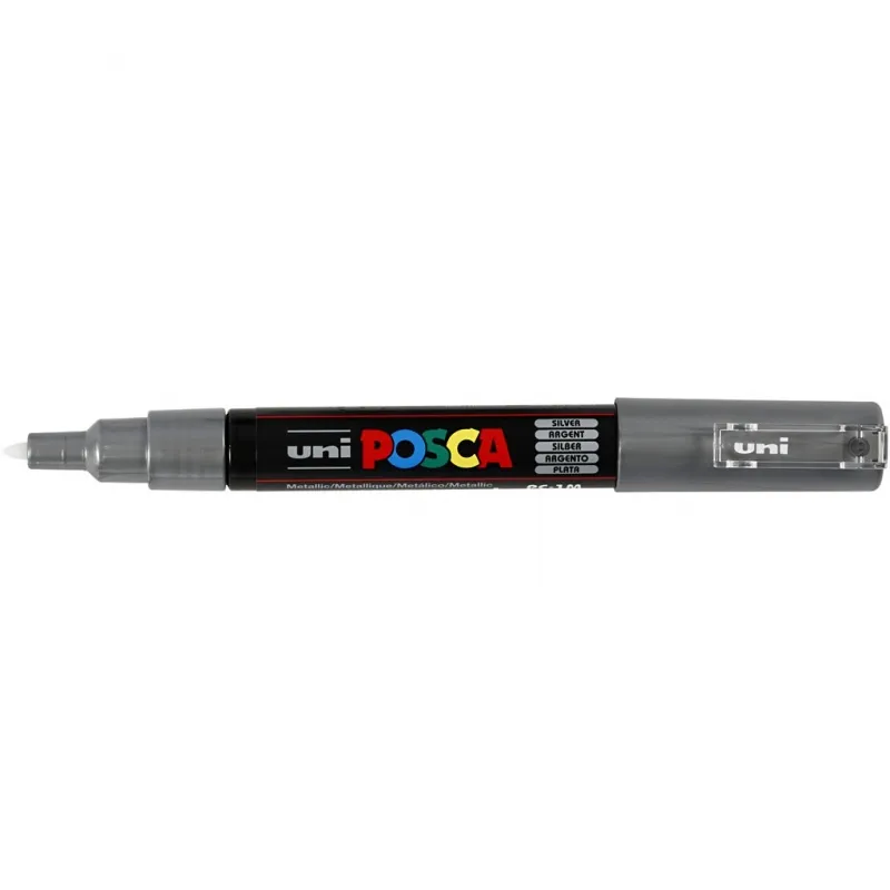 Posca Marker , Nr. PC-1M, Strichstärke 0,7 mm, extrafein, Silber, 1 Stk