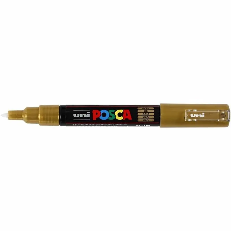 Posca Marker , Nr. PC-1M, Strichstärke 0,7 mm, extrafein, Gold, 1 Stk
