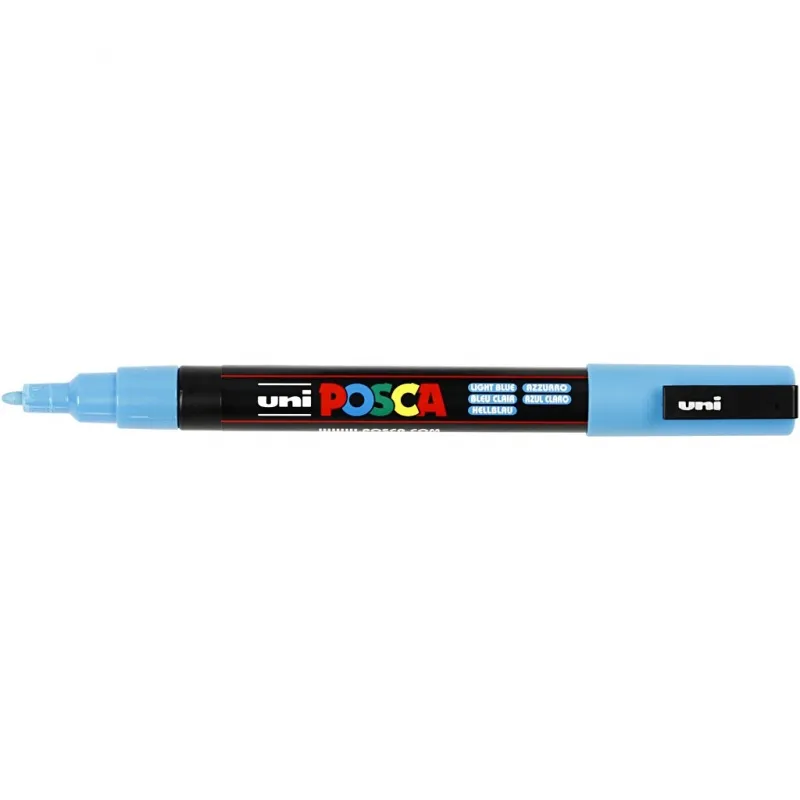 Posca Marker , Nr. PC-3M, Strichstärke 0,9-1,3 mm, fein, Hellblau, 1 Stk