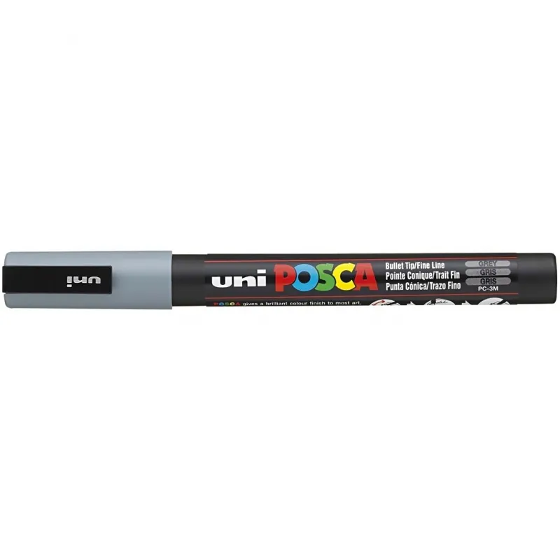 Posca Marker , Nr. PC-3M, Strichstärke 0,9-1,3 mm, fein, Grau, 1 Stk