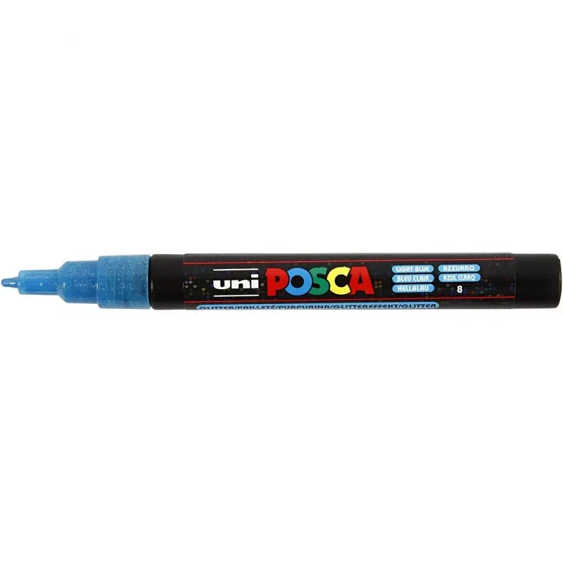 Posca Marker , Nr. PC-3ML, Strichstärke 0,9-1,3 mm, Glitter-Farben, 8 Stk/ 1 Pck