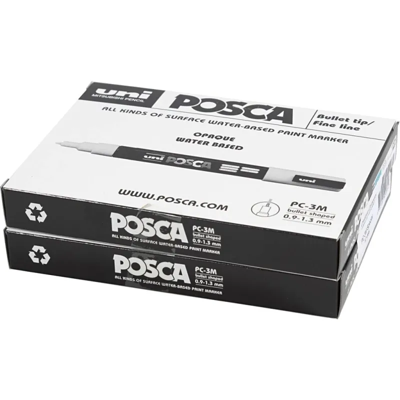 Posca Marker , Nr. PC-3M, Strichstärke 0,9-1,3 mm, fein, Sortierte Farben, 12 Stk/ 1 Pck