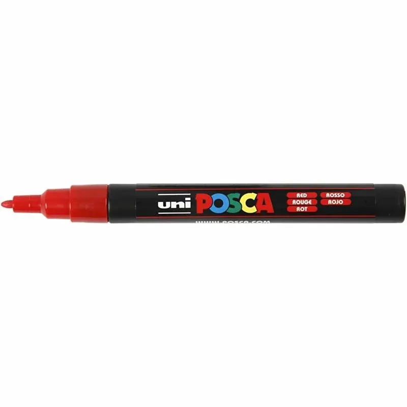 Posca Marker , Nr. PC-3M, Strichstärke 0,9-1,3 mm, fein, Sortierte Farben, 12 Stk/ 1 Pck
