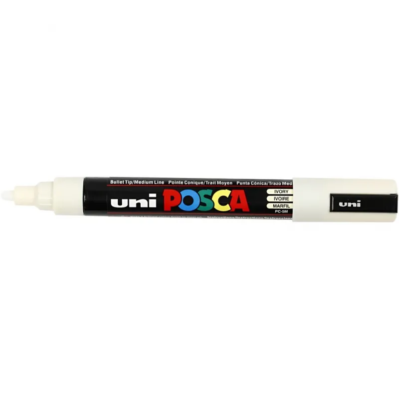 Posca Marker , Nr. PC-5M, Strichstärke 2,5 mm, Medium, Elfenbein, 1 Stk