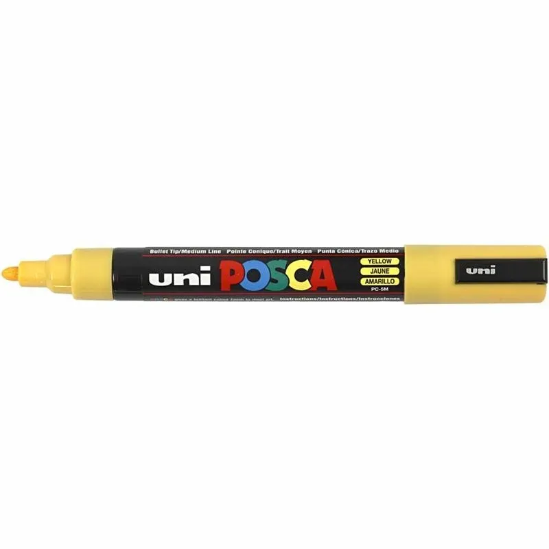 Posca Marker , Nr. PC-5M, Strichstärke 2,5 mm, Medium, Gelb, 1 Stk