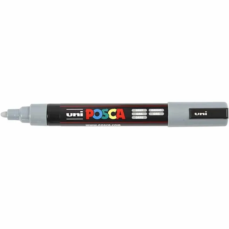 Posca Marker , Nr. PC-5M, Strichstärke 2,5 mm, Medium, Grau, 1 Stk