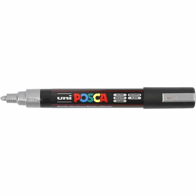 Posca Marker , Nr. PC-5M, Strichstärke 2,5 mm, Medium, Silber, 1 Stk