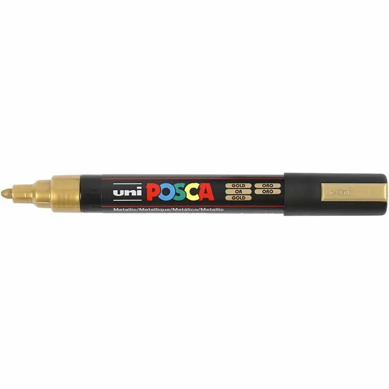 Posca Marker , Nr. PC-5M, Strichstärke 2,5 mm, Medium, Gold, 1 Stk