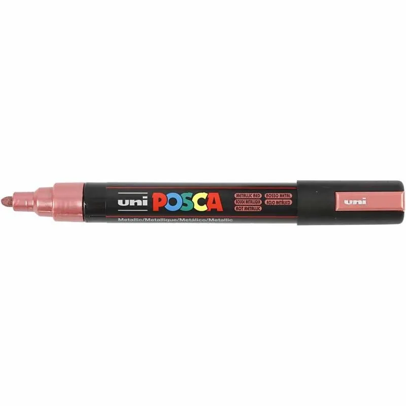 Posca Marker , Nr. PC-5M, Strichstärke 2,5 mm, Medium, Metallic-Rot, 1 Stk