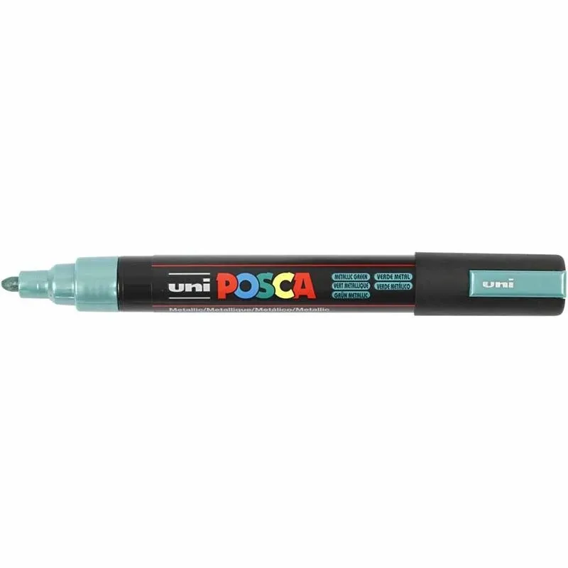 Posca Marker , Nr. PC-5M, Strichstärke 2,5 mm, Medium, Metallic-Grün, 1 Stk