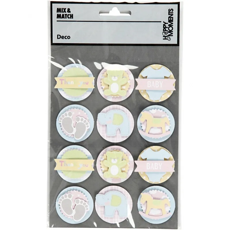 3D-Sticker Baby, Baby, D 35 mm, Dicke 5 mm, 1 Bl.