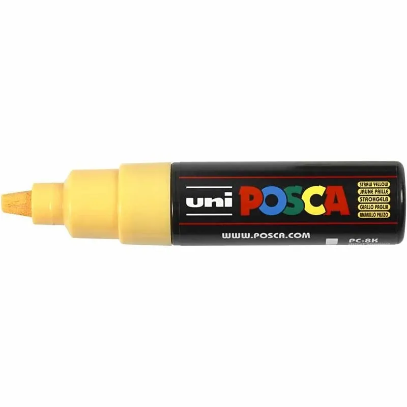 Posca Marker , Nr. PC-8K, Strichstärke 8 mm, breit, Strohgelb, 1 Stk