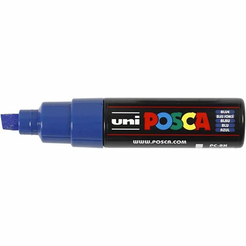 Posca Marker , Nr. PC-8K, Strichstärke 8 mm, breit, Blau, 1 Stk