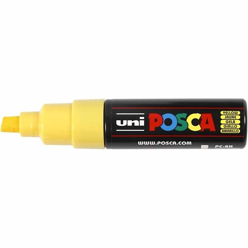 Posca Marker , Nr. PC-8K, Strichstärke 8 mm, breit, Gelb, 1 Stk
