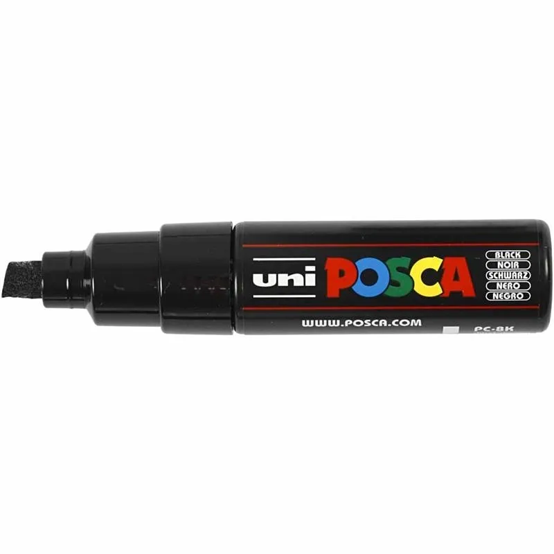 Posca Marker , Nr. PC-8K, Strichstärke 8 mm, breit, Schwarz, 1 Stk