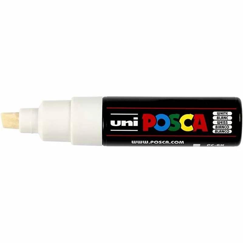 Posca Marker , Nr. PC-8K, Strichstärke 8 mm, breit, Weiß, 1 Stk