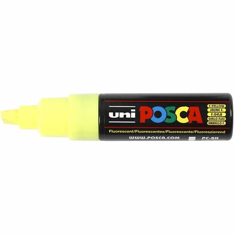 Posca Marker , Nr. PC-8K, Strichstärke 8 mm, breit, Fluo-Gelb, 1 Stk
