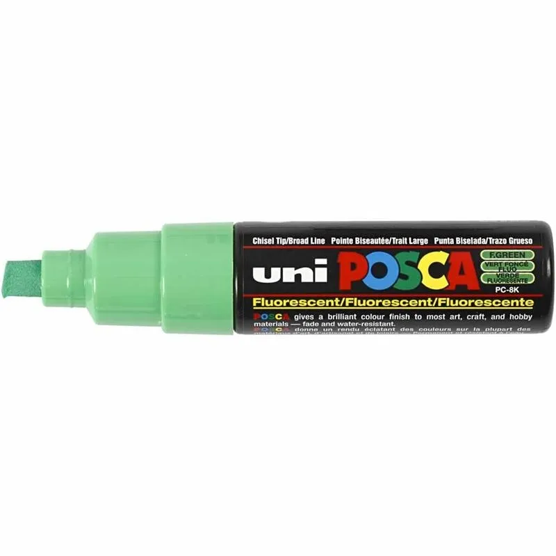 Posca Marker , Nr. PC-8K, Strichstärke 8 mm, breit, Fluo-Grün, 1 Stk