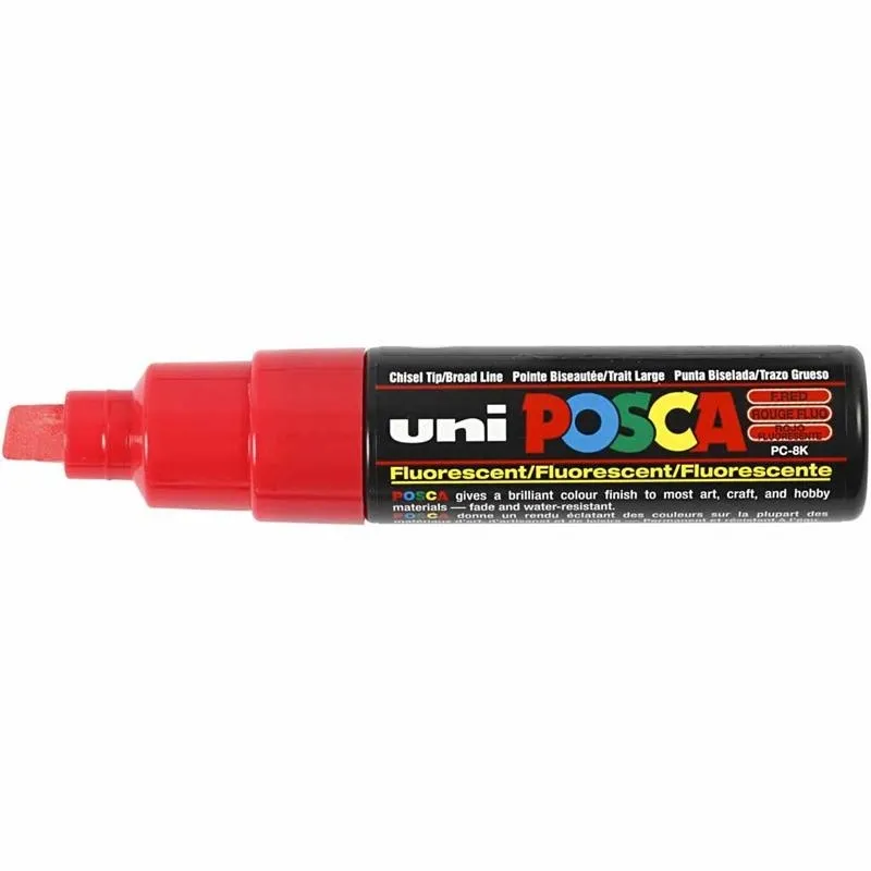Posca Marker , Nr. PC-8K, Strichstärke 8 mm, breit, Fluo-Rot, 1 Stk