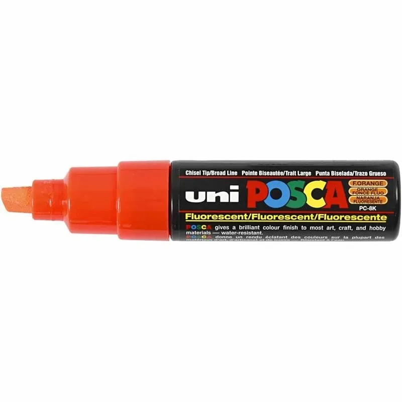 Posca Marker , Nr. PC-8K, Strichstärke 8 mm, breit, Fluo-Orange, 1 Stk