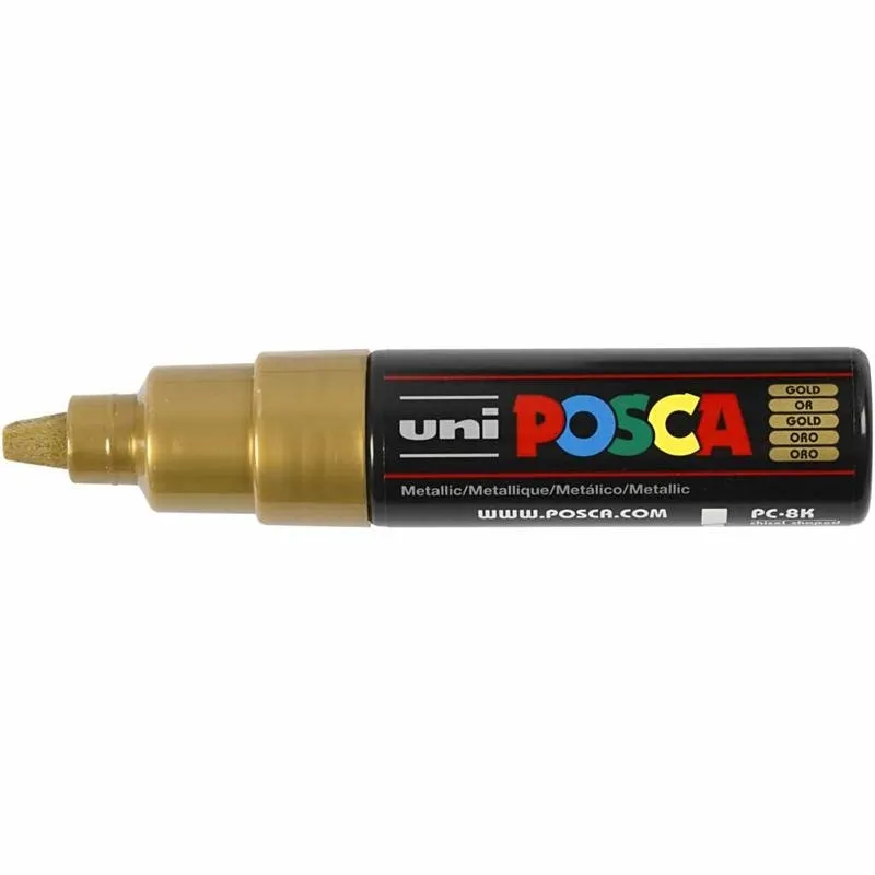 Posca Marker , Nr. PC-8K, Strichstärke 8 mm, breit, Gold, 1 Stk