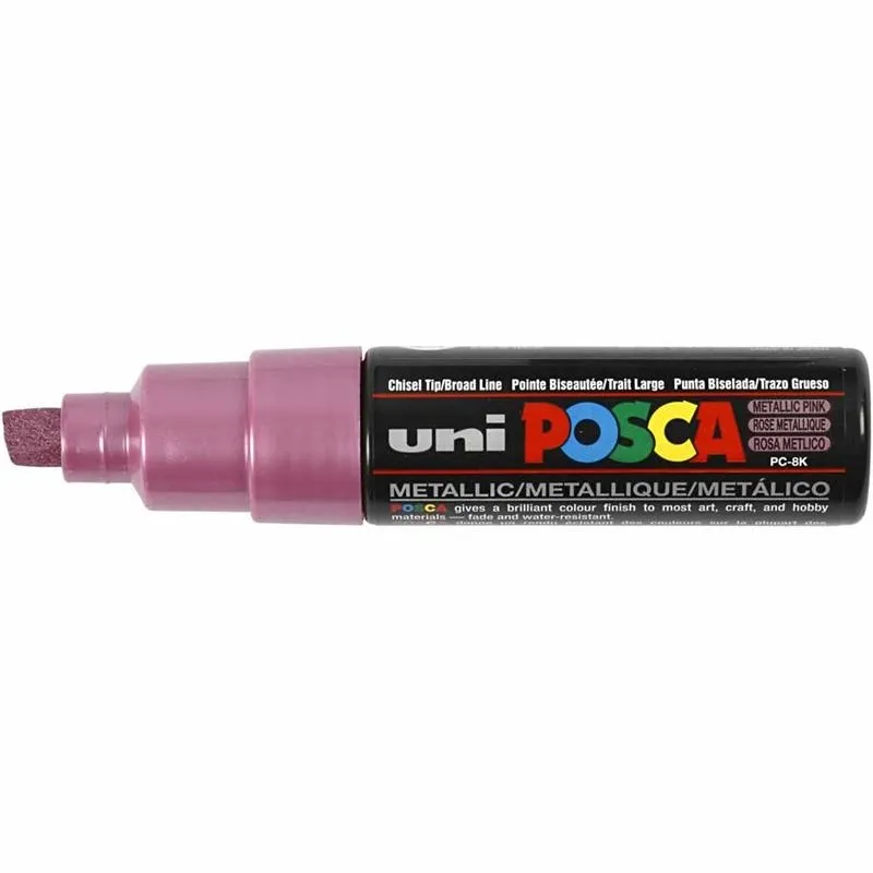 Posca Marker , Nr. PC-8K, Strichstärke 8 mm, breit, Rosa metallic, 1 Stk