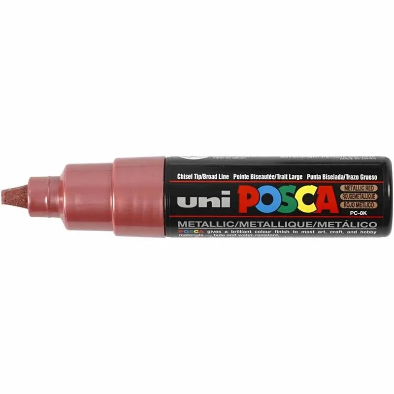 Posca Marker , Nr. PC-8K, Strichstärke 8 mm, breit, Metallic-Rot, 1 Stk