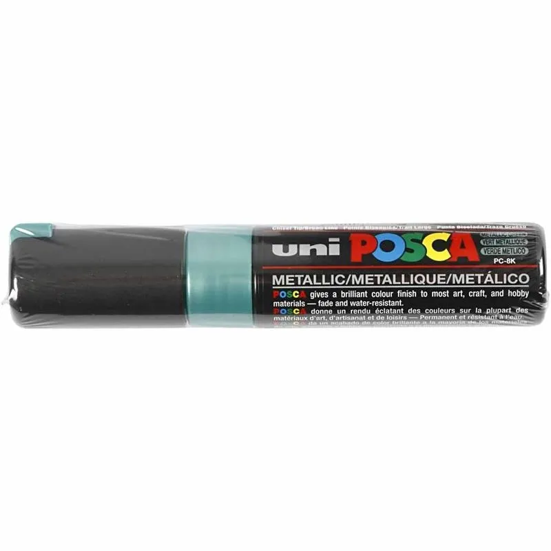 Posca Marker , Nr. PC-8K, Strichstärke 8 mm, breit, Metallic-Grün, 1 Stk