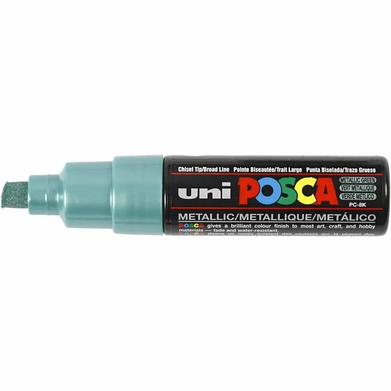 Posca Marker , Nr. PC-8K, Strichstärke 8 mm, breit, Metallic-Grün, 1 Stk