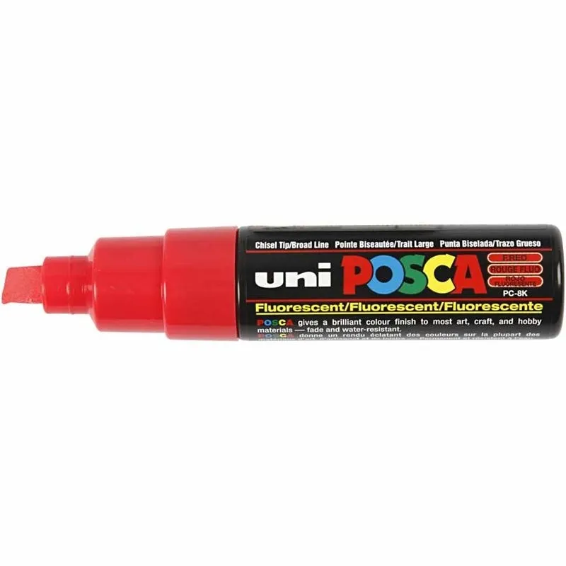 Posca Marker , Nr. PC-8K, Strichstärke 8 mm, breit, Halbdeckend, Sortierte Farben, 6 Stk/ 1 Pck