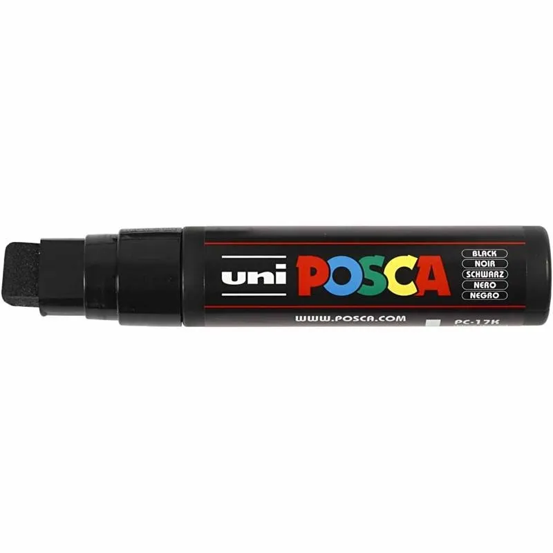 Posca Marker , Nr. PC-17K, Strichstärke 15 mm, extrabreit, Schwarz, 1 Stk