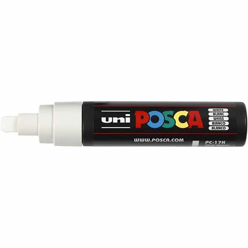 Posca Marker , Nr. PC-17K, Strichstärke 15 mm, extrabreit, Weiß, 1 Stk