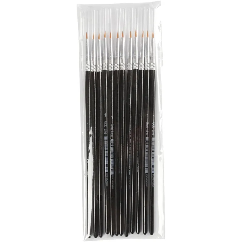 Gold Line Pinsel, Nr. 1, L 17 cm, B 1 mm, rund, 12 Stk/ 1 Pck