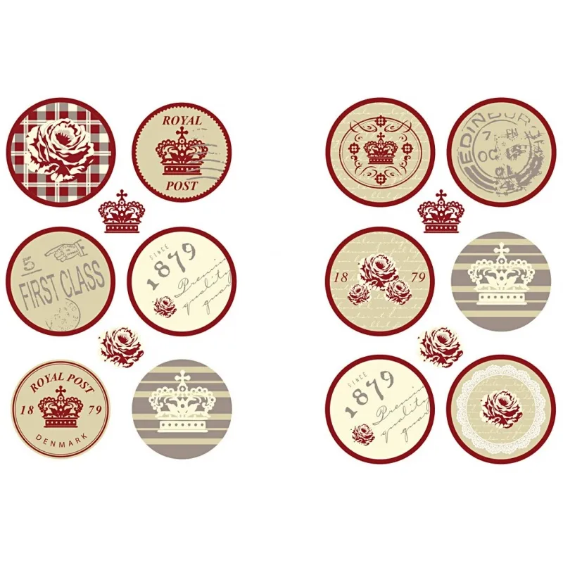 Stickers, D 20 + 40 mm, Blatt 9x14 cm, 4 Bl. sort./ 1 Pck
