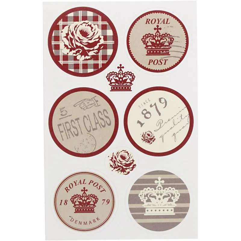 Stickers, D 20 + 40 mm, Blatt 9x14 cm, 4 Bl. sort./ 1 Pck