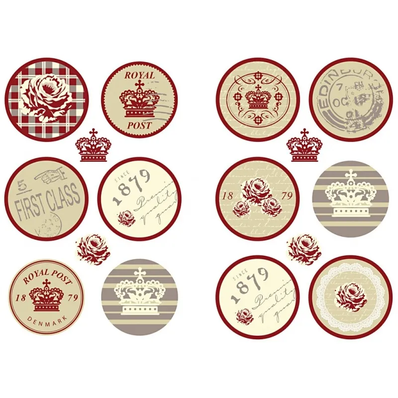 Stickers, D 20 + 40 mm, Blatt 9x14 cm, 4 Bl. sort./ 1 Pck