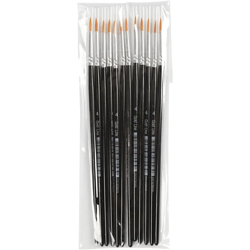 Gold Line Pinsel, Nr. 4, L 17 cm, B 2,5 mm, rund, 12 Stk/ 1 Pck