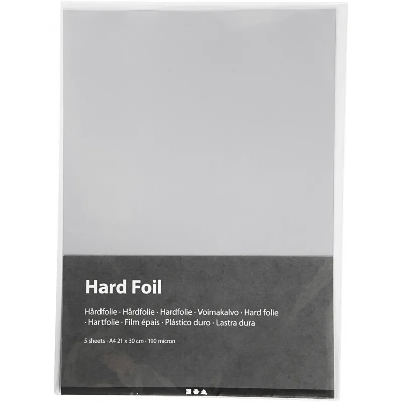 Hartfolie, A4, Blatt 210x297 mm, Dicke 190 my, 5 Bl./ 1 Pck