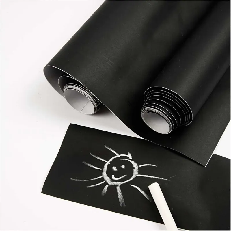 Tafelfolie für Kreidetafel, B 45 cm, Schwarz, 2 m/ 1 Rolle