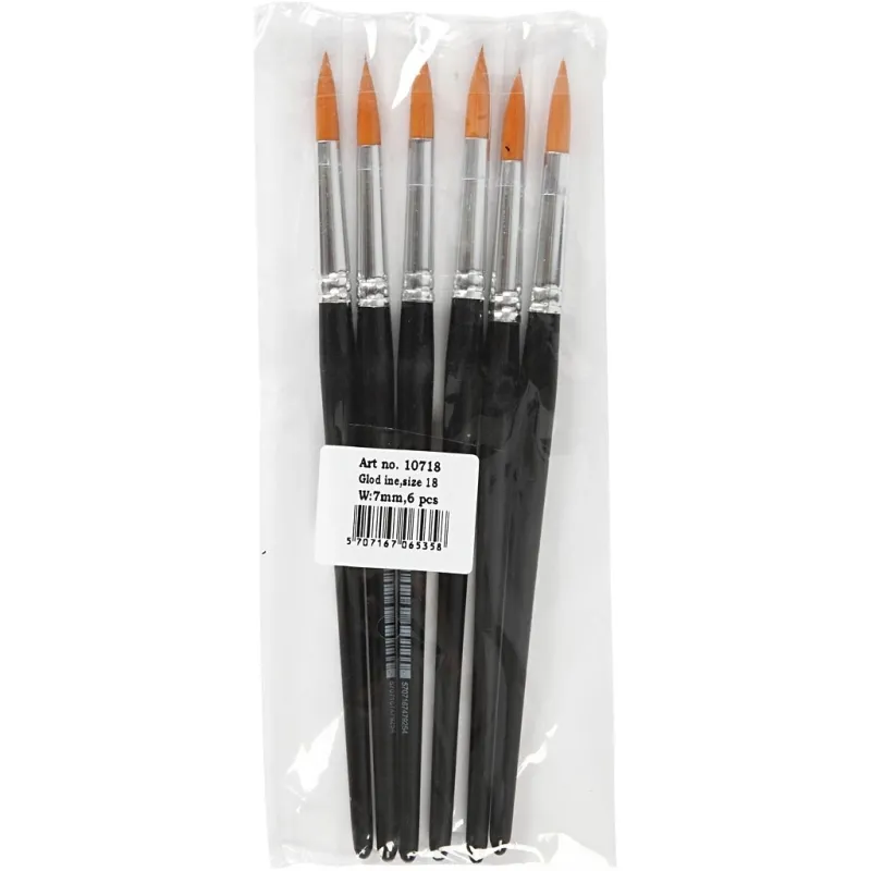 Gold Line Pinsel, Nr. 18, L 20 cm, B 7 mm, rund, 6 Stk/ 1 Pck