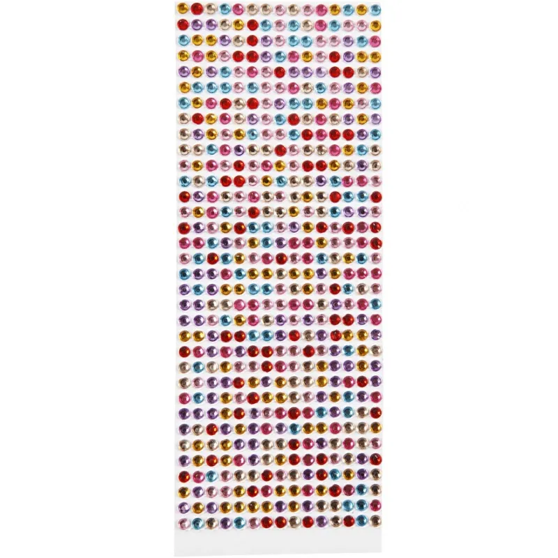 Strassstein-Sticker, D 4-6 mm, Blatt 16x9,5 cm, Sortierte Farben, 10 Bl./ 1 Pck