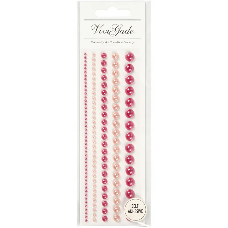 Halbperlen, Größe 2-8 mm, Pink, 140 Stk/ 1 Pck