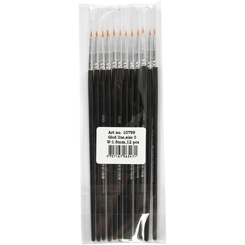 Gold Line Pinsel, Nr. 0, L 17 cm, B 1,5 mm, rund, 12 Stk/ 1 Pck