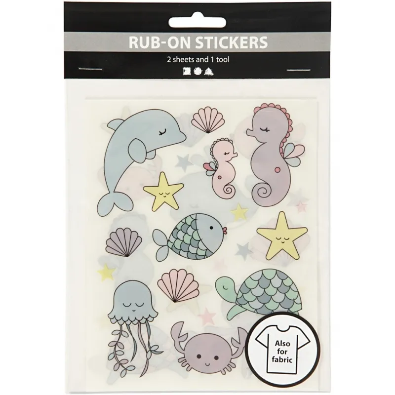 Rub-on Stickers, Meer, Blatt 12,2x15,3 cm, 1 Pck