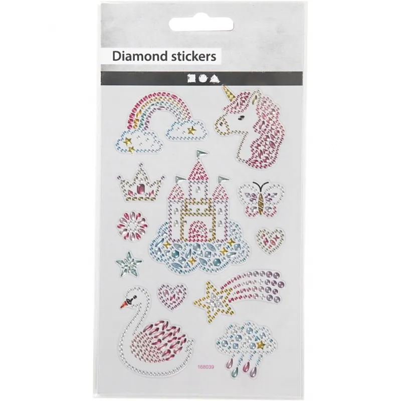 Diamant-Sticker, Einhorn-Welt, Blatt 10x16 cm, 1 Bl.