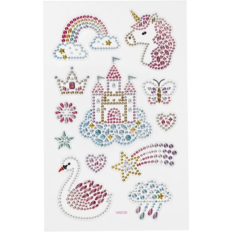 Diamant-Sticker, Einhorn-Welt, Blatt 10x16 cm, 1 Bl.