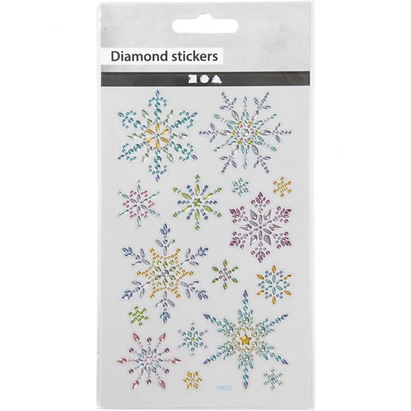 Diamant-Sticker, Schneeflocken, Blatt 10x16 cm, 1 Bl.
