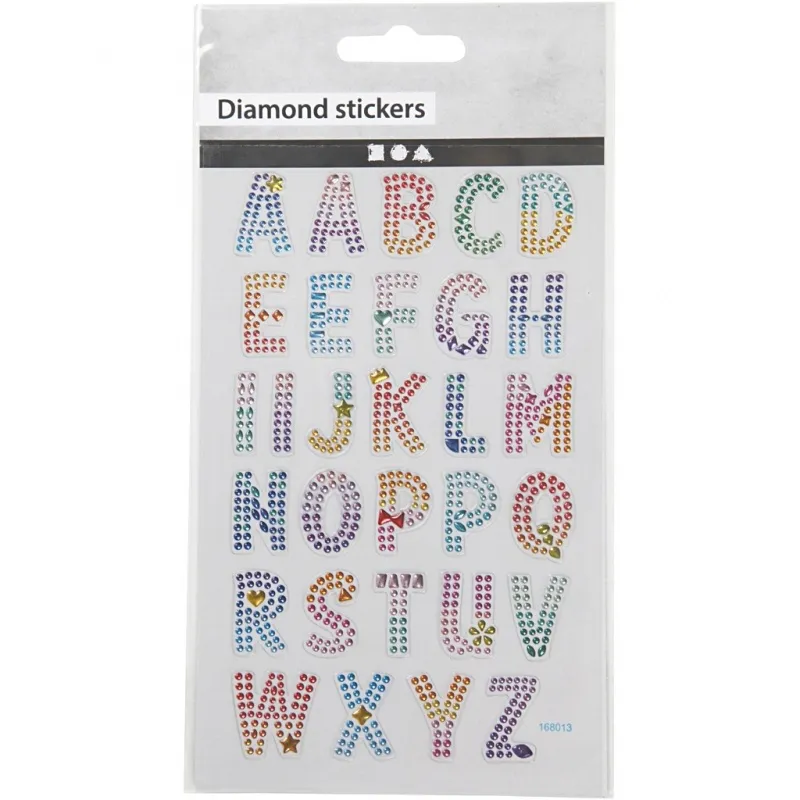 Diamant-Sticker, Alphabet, Blatt 10x16 cm, 1 Bl.