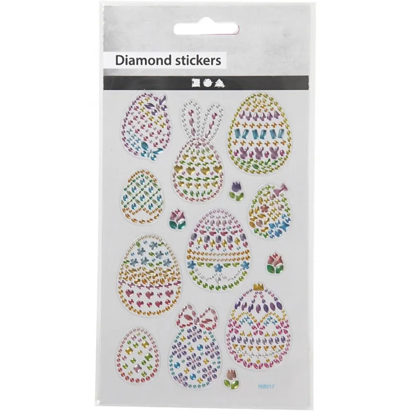Diamant-Sticker, Ostereier, Blatt 10x16 cm, 1 Bl.